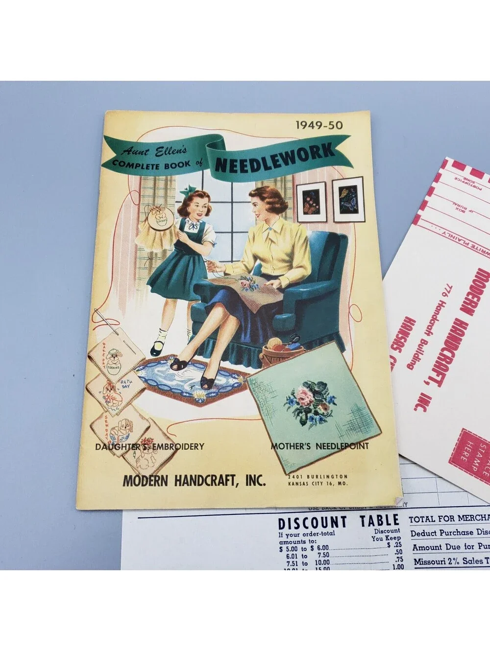 Vintage 1949-50 Catalog Aunt Ellen's Complete Guide to Needlework w/ Order Form